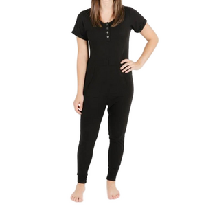 Smash + Tess Anyday Woman XS Black Short Sleeve Full Length Romper Loungewear